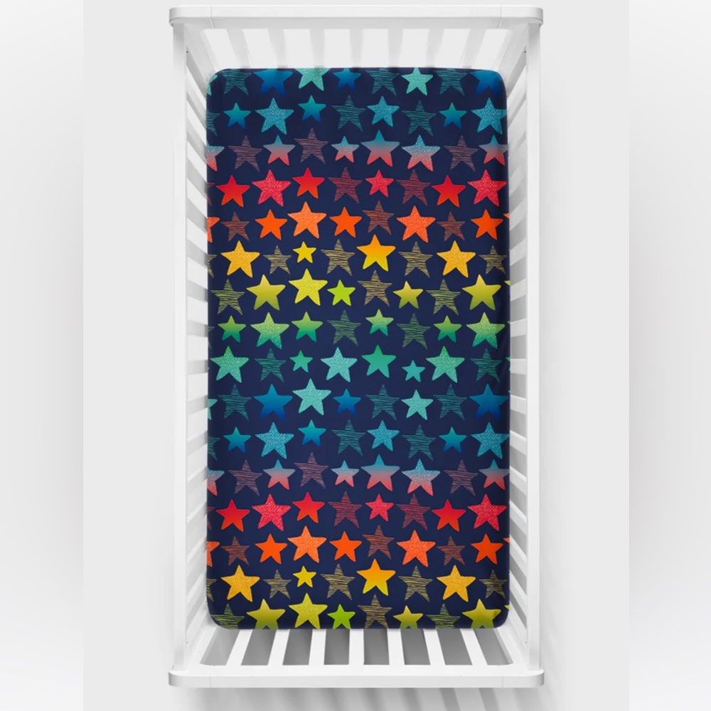 Little sleepies shades of stars fitted crib sheet